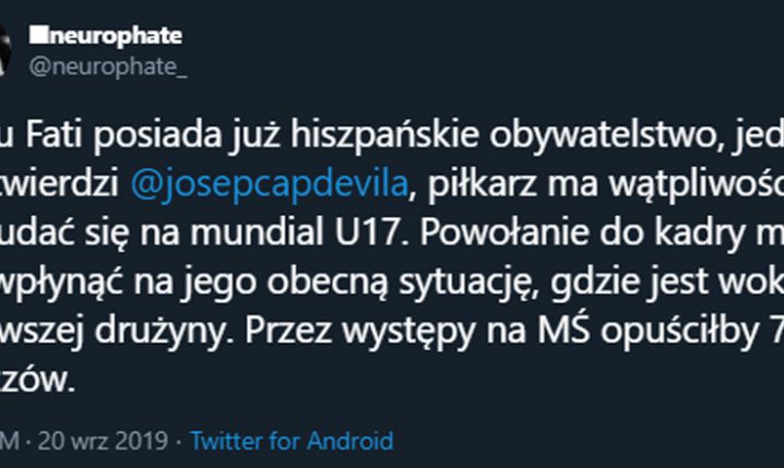 DLATEGO Ansu Fati może nie pojechać z Hiszpanią na MŚ U17!